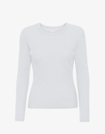 Women Organic Rib LS T-Shirt - Optical White - XL