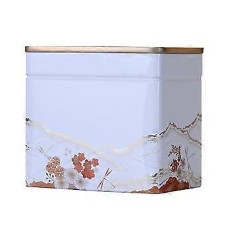 NY-Elegant Te-förvaringsburk Hållbar Metallbehållare för Örtförvaring Löst Te Kaffe Förvaringsbehållare Metall Te-låda Burk liten Vit White small