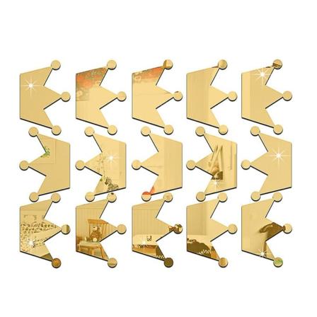 15 kpl Kultaisen Koristeellinen Akryyli Seinätarra Makuuhuoneen Tarra Metalli Vinyyli Koristeellinen Tarra Seinätarra Golden 5X7CM