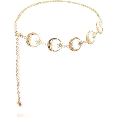 Naisten Bohemia monikerroksinen metallivyötäröketju vyö Fashion Sun Gold Color 3