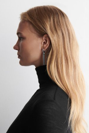 COS Women's Tasselled Earrings in Silver-coloured