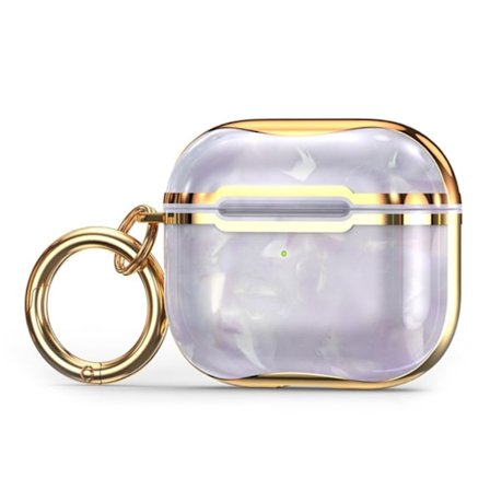 AirPods Pro 2 viileä hiilikuituinen kotelo soljella - Violetti / Kulta