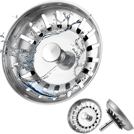 Høykvalitets 2-pakning vaskesil plugg rustfritt stål vask plugg kompatibel vask