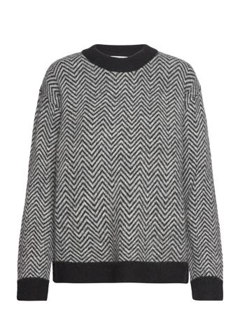 Slfheri Ls Knit O-Neck Pullover Svart Selected Femme*Betinget Tilbud