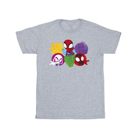 Marvel Boys Spidey And His Amazing Friends Faces T-Shirt 3-4 År
