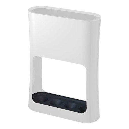 Paraplyholder Paraplyholder med vandopsamlingsbakke til sammenklappelige paraplyer Minimalistisk ABS-harpiks Stål Hvid L 20,8 x B 7,6 x H 28 cm