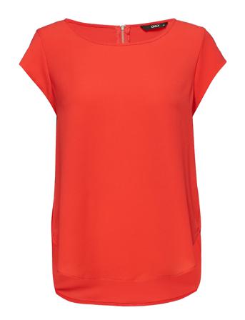 Onlvic S/S Solid Top Ptm Red ONLY