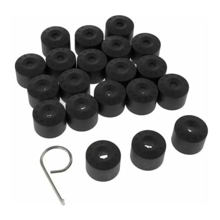 20 stk. sorte hjulboltdæksler til VW Golf bilfælge