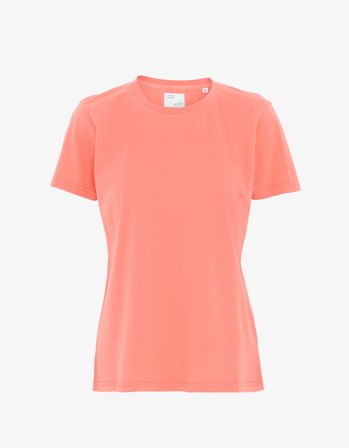 Women Light Organic Tee - Bright Coral - L