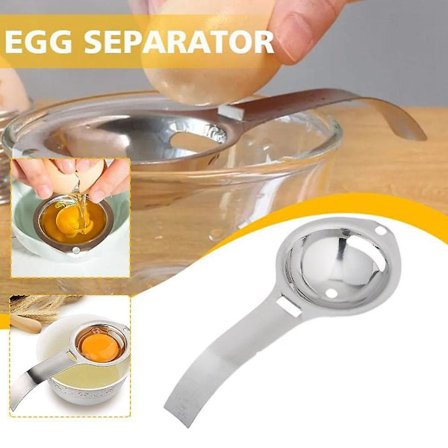 Æggehvide-blomme-separator i rustfrit stål til bagning (som vist)