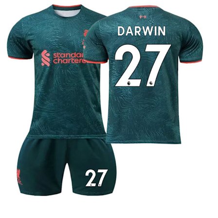 22 Liverpool tröja 2 Borta NO. 27Darwin tröja