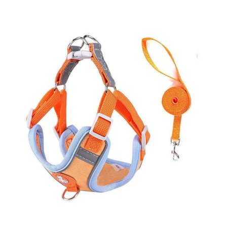 Hundsele Katt Koppel Valp Koppel Väst Mesh Andas Justerbar Stöd Smådjur Orange L