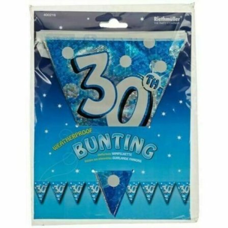 Amscan Sparkle 30:e födelsedagsbanderoll, blå, One Size