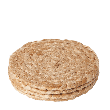 Åhléns Home Glasunderlägg i jute NATURE, 4-pack Serveringstillbehör Beige ONESIZE