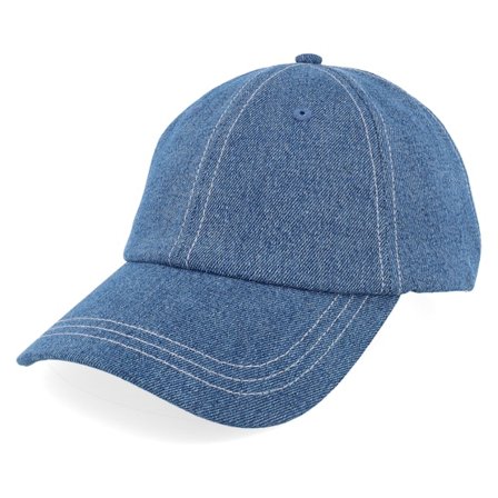 Samsøe Samsøe - Bleu unconstructed Casquette - Samory Cap Blue Denim Dad Cap @ Hatstore