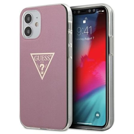 Guess GUHCP12SPCUMPTPI iPhone 12 mini 5,4" rosa/rosa hårda fodral Metallic Collection