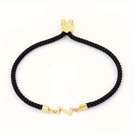 1 st bokstav pärlor svart rep armband enkel klassisk hand rep smycken dekoration för kvinnor födelsedagspresent Z