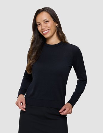 Shaping New Tomorrow - Dame - Fine Knit Crewneck - Black - Størrelse XL