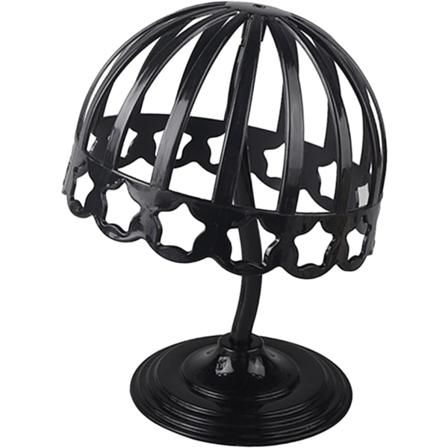 Muovista valmistettu hattu- ja peruukkiteline 52 cm, musta