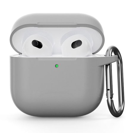 SKALO AirPods 4 Ultratunn Silikon Fodral - Grå