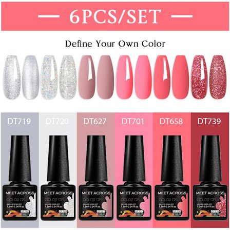 6st Nagellack Gel Set DIY Nagelkonst Semi Permanent UV LED Gel Kit För Naglar Dekoration Manikyr Blötläggning Målning Vernis Design