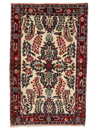 86X135 Tapete Oriental Hamadã Preto/Vermelho Escuro (Lã, Pérsia/Irão) Carpetvista