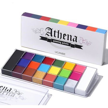 Athena Ansigt Krop Maling Olie Palette, Professionel Flash Ikke Giftig Sikker Tatovering Halloween FX Party Kunstner Fancy Makeup Malersæt Til Børn og