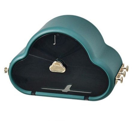 Punch-fri selvklæbende vandtæt vægmonteret toiletpapir, grøn boksdæksel, multifunktionel badeværelsesopbevaringsarrangør