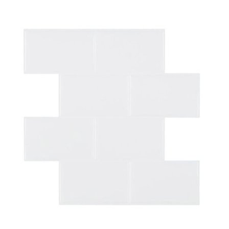 25 x 25 cm selvklebende flisklistremerke i blank hvit finish