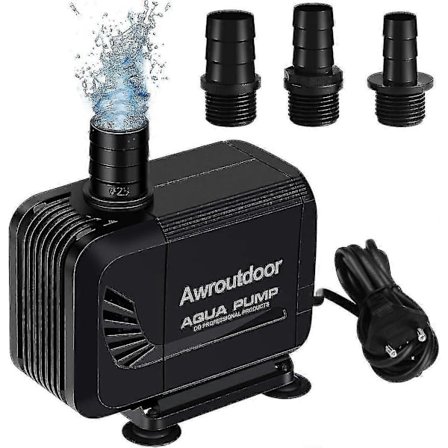 Dränkbar Vattenpump, Mini Akvariepump, Justerbar Fontänpump För Damm Fontän Akvarium Med 3 Munstycken (35w(2500l/h))