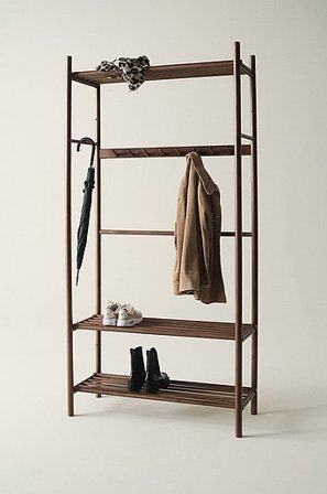 Jotex - Szafka Do Przedpokoju Sosna pokryta ciemna bejca - WOODLEY - Kup Meble do przedpokoju firmy Jotex