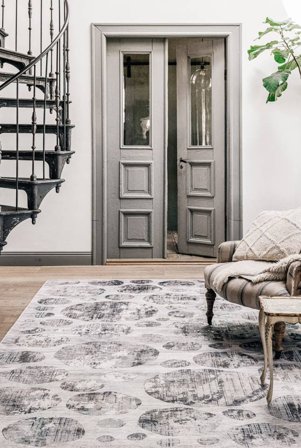 Motivo Pittorico Lavable Adele Moderni Tappeto - Grigio/Beige 200X300