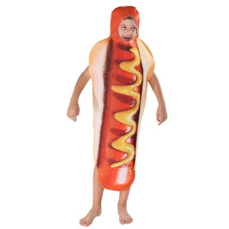 3D farveprint børn hotdog dragt jumpsuit mad scene cosp