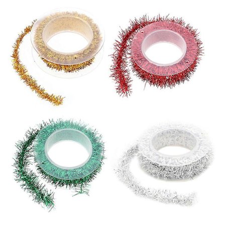 4 st Tunna Julgirlanger i Glitter 3m Metallisk Girlangdekoration för Fest