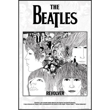 The Beatles Revolver Poster 91,5 cm x 61 cm Svart/Vit/Grå