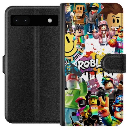 Kompatibelt Plånboksfodral till Google Google Pixel 6a Roblox graffiti-kollage med färgglada karaktärer, livliga mönster och energiska element i e