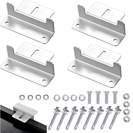 4 stk. forkromede skruer til montering af solpaneltilbehør