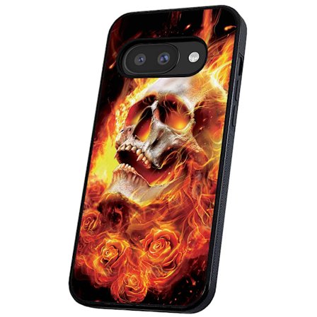 Google Pixel 9A - Skal/Mobilskal Burning Skull