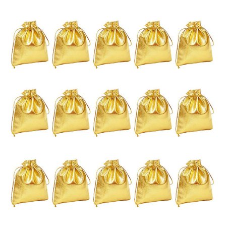 100 stk. Bulkgaver Guld Trækpose Trækpose Gaveposer Guld Trækposer Trækpose Gaveposer