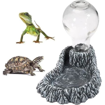 Reptil Vanndispenser, Reptil Matskål, Reptil Vannmater, Resin Stein Reptil, Reptil Vannflaske for Reptil, Hamster, Skilpadde, Øgle