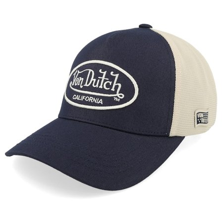 Von Dutch - Blauw trucker Cap - Embroidery Oval Navy/White A-Frame Trucker @ Hatstore