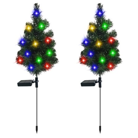 2 st Solar Garden Julgran Stake Lights