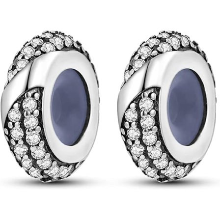 Sterling Sølv Pavé Cubic Zirconia Clip Lås Spacer Stopper Charm Perle Stjerne Måne Onde Øje Charms Smykker Gave til Kvinder