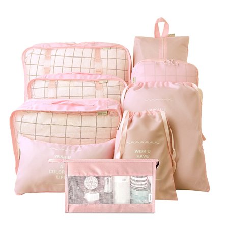 Pakkekuber til koffert - 9-delt reise-pakkekubesett - Vanntett stor kapasitet, enkel reiseoppbevaring, bagasjeoppbevaring