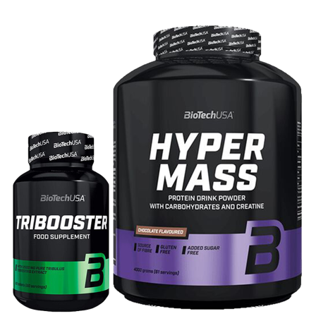 Hyper Mass Gainer 4 kg + Tribooster Testo 2000 mg 60 Tabletter