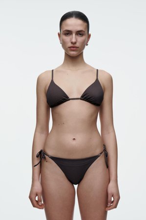 COS Women's Triangle Bikini Top in Brown
