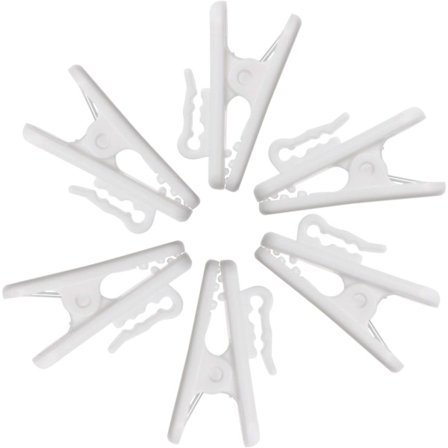 6 st 1 tum långa små hörlurar tråd klämma hörlurar montera kabel klämma kläder klämma öronsnäcka klämma (vit)