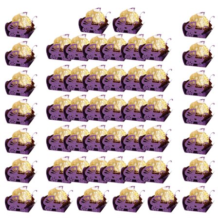 Chokoladekop Indpakning 50 stk. Blonde Hul Macrame Slik Indpakningsæske Håndlavet til Bryllup Baby Shower Fest Lille Gavepose Favoriserer