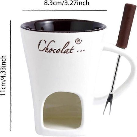 Suklaafondue Muki Kahvikuppi Suklaan Sulatus Muki Haarukalla Fonduepata Lämmitin Muki Makeinen Hot Pot[GKS]