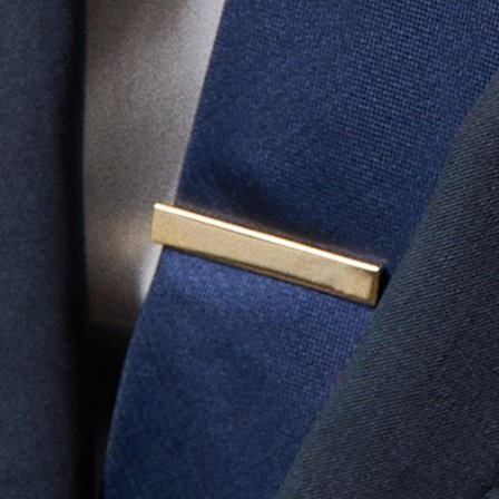 Polierte goldfarbene 4 cm Krawattenklammer für Männer - Krawattennadeln für schmale Krawatten